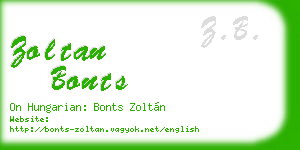 zoltan bonts business card